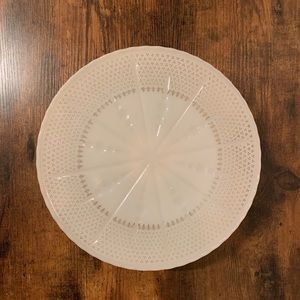 Vintage Milk Glass Pedestal Cake Stand Plate
